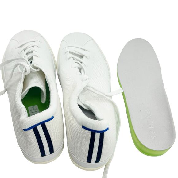 Rothy’s The Lace Up Sneaker Soft Flexible Upper Bright White Size W11.5 NWOB - Picture 8 of 10